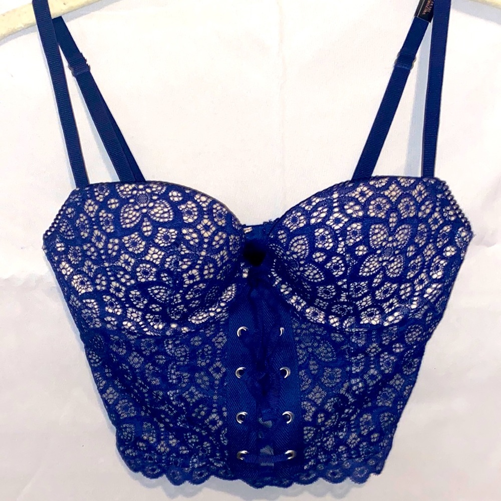 Navy lace floral corset!